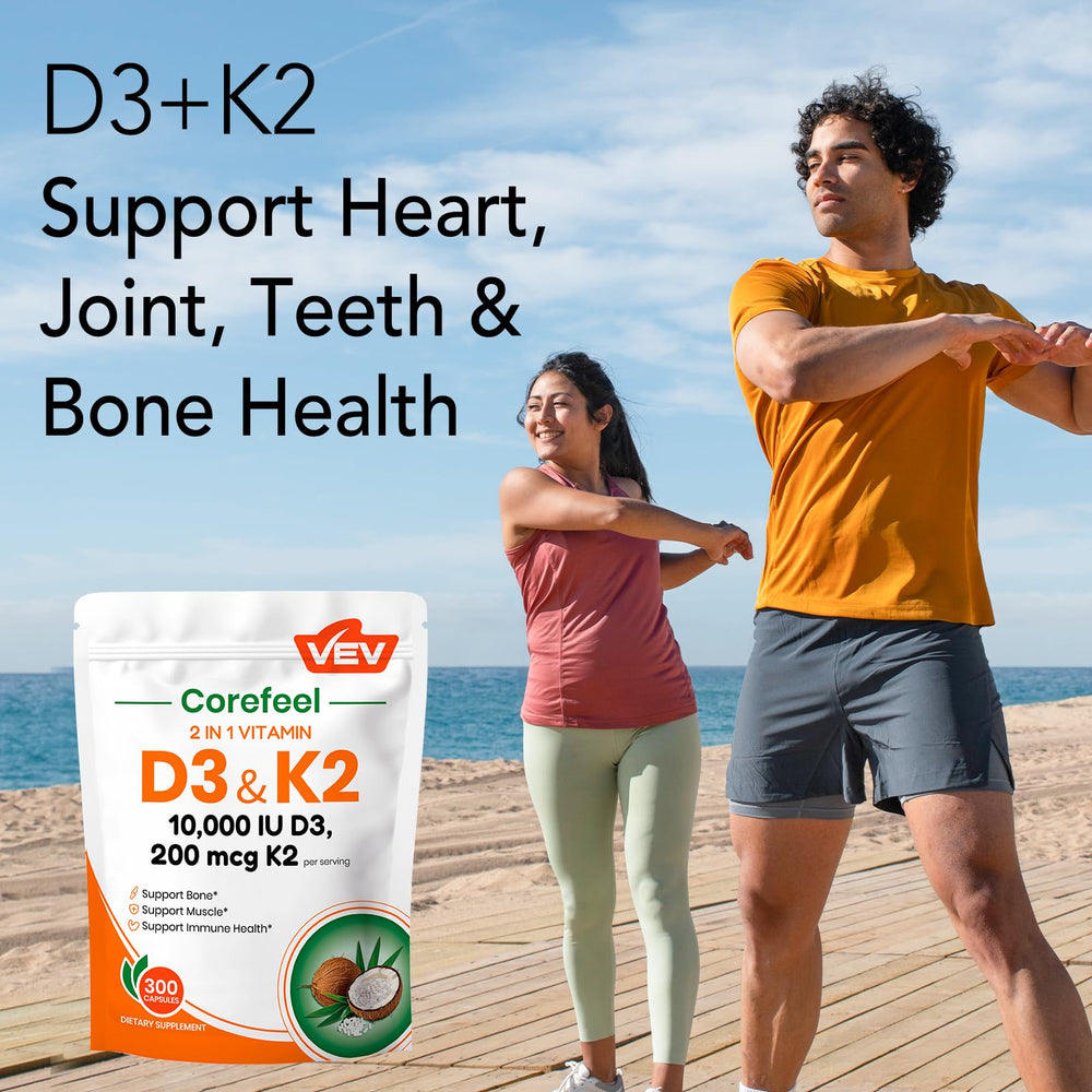VEV Corefeel product image illustrates calcium-friendly nutrients for bones.