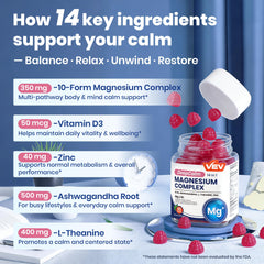 VEV Deep Calm ingredients diagram suggests mood resilience support