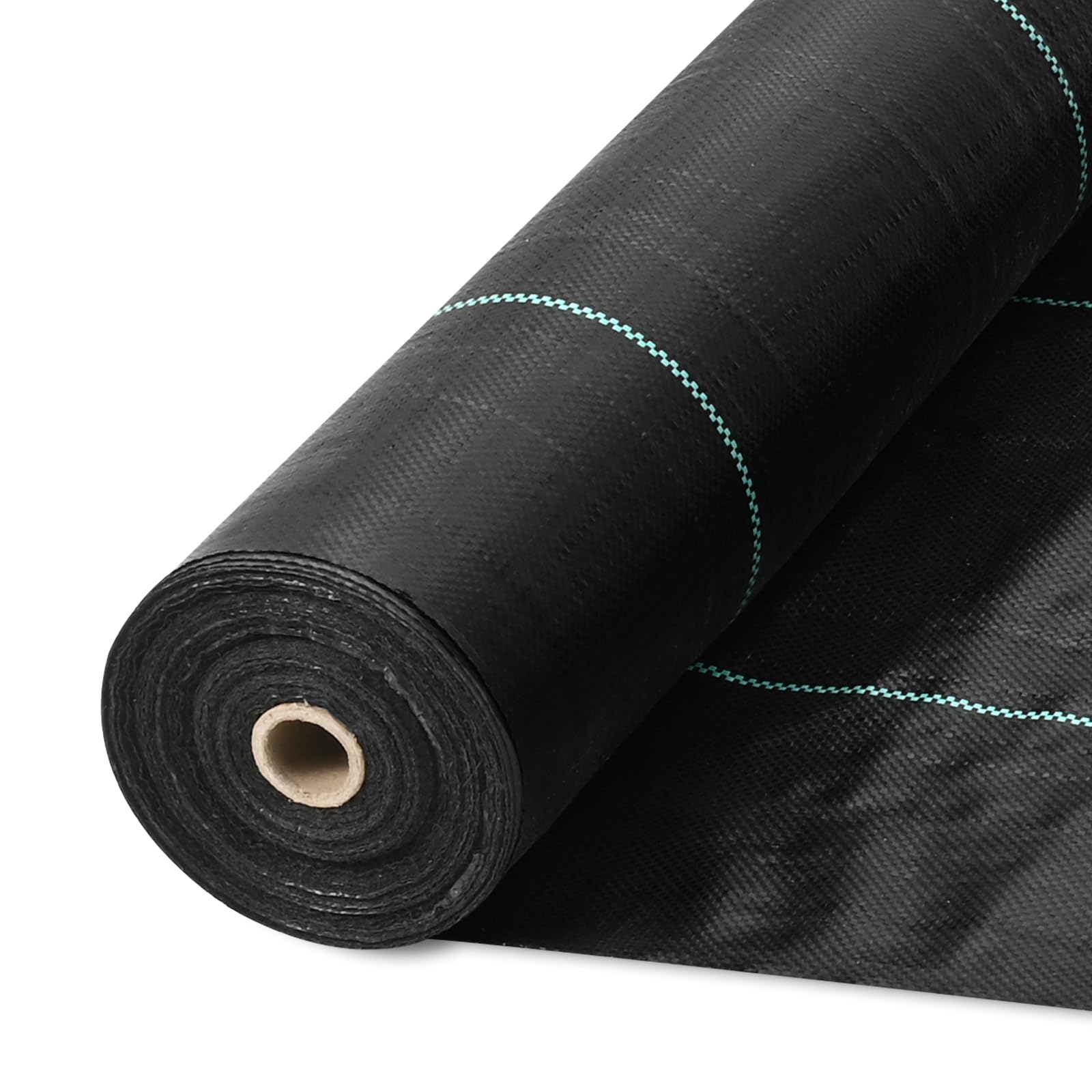 VEVOR black landscape fabric blends with soil for a clean look.