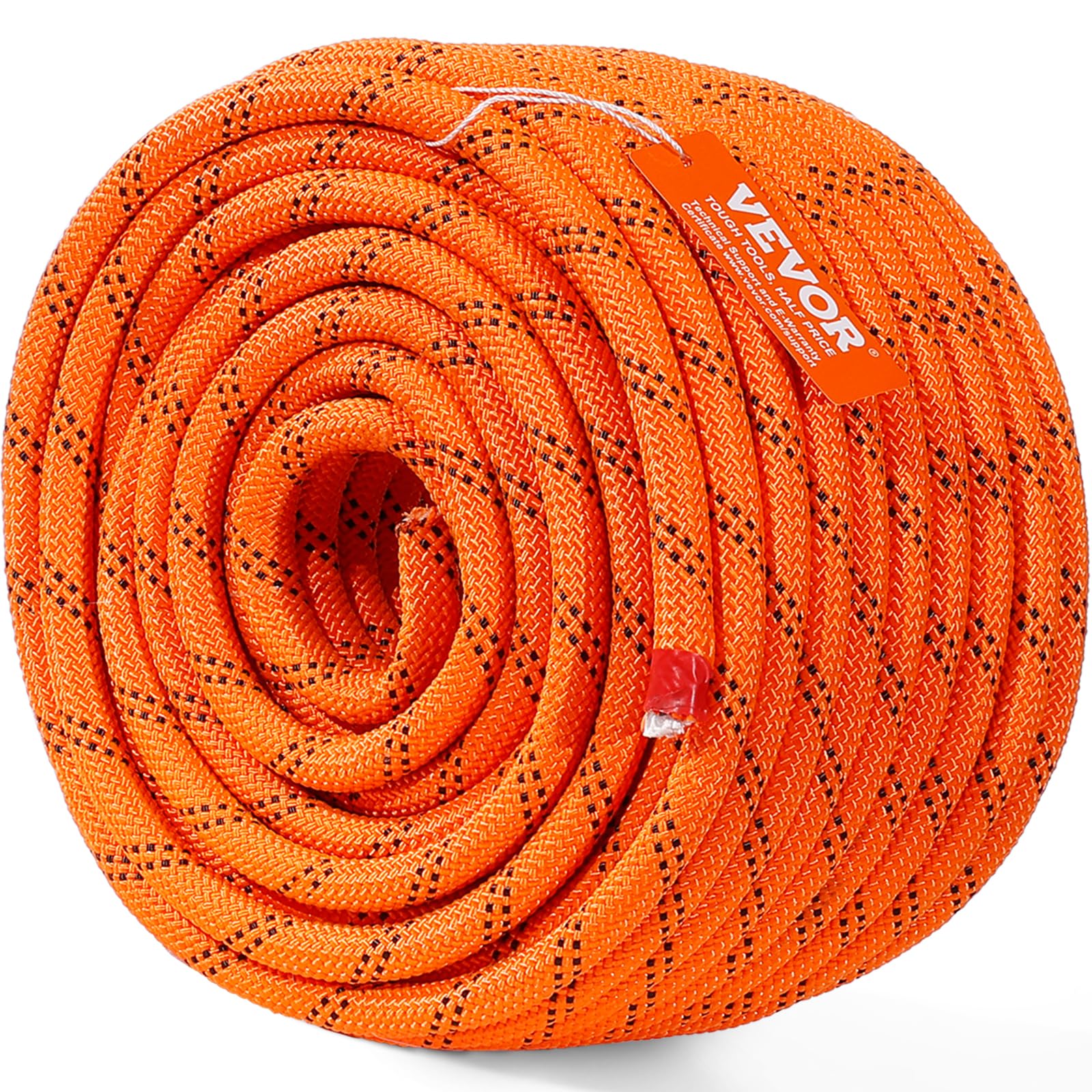 VEVOR double braided rope 120ft orange-black for durable outdoor tasks.