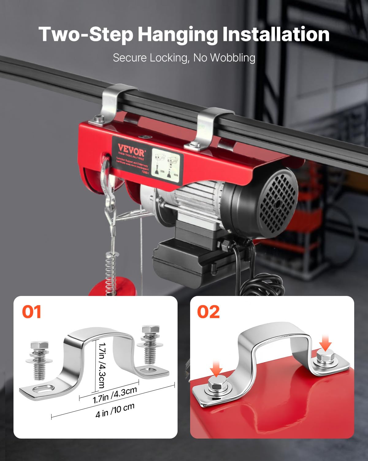 VEVOR hoist lifting sling included for versatile setups.