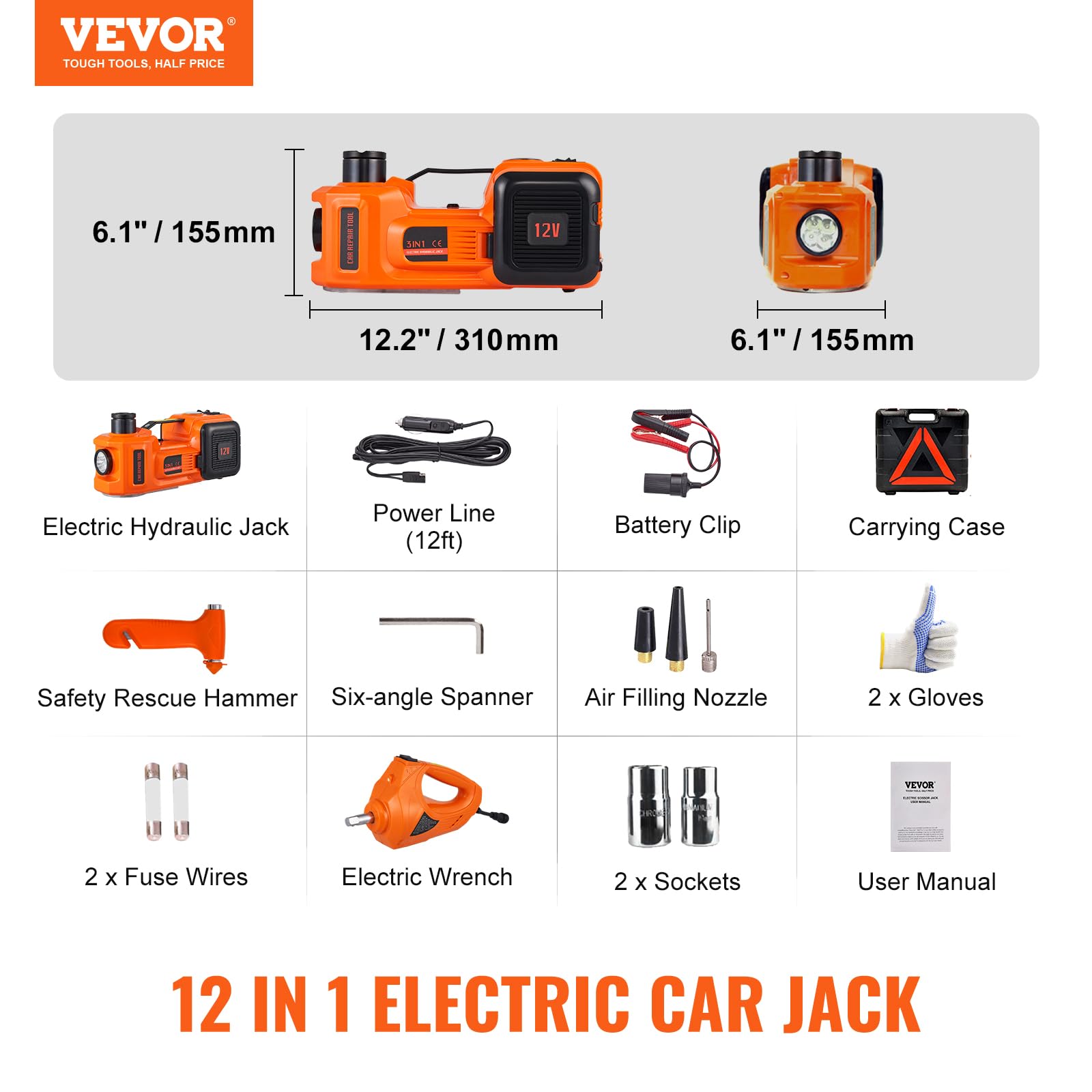 VEVOR electric impact wrench enabling fast lug nut removal