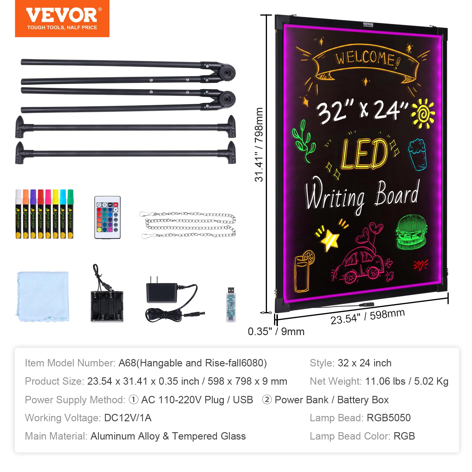 VEVOR fluorescent marker set expands color options for demonstrations.