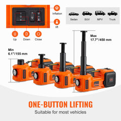VEVOR hydraulic jack positioned under SUV for high-capacity lifting