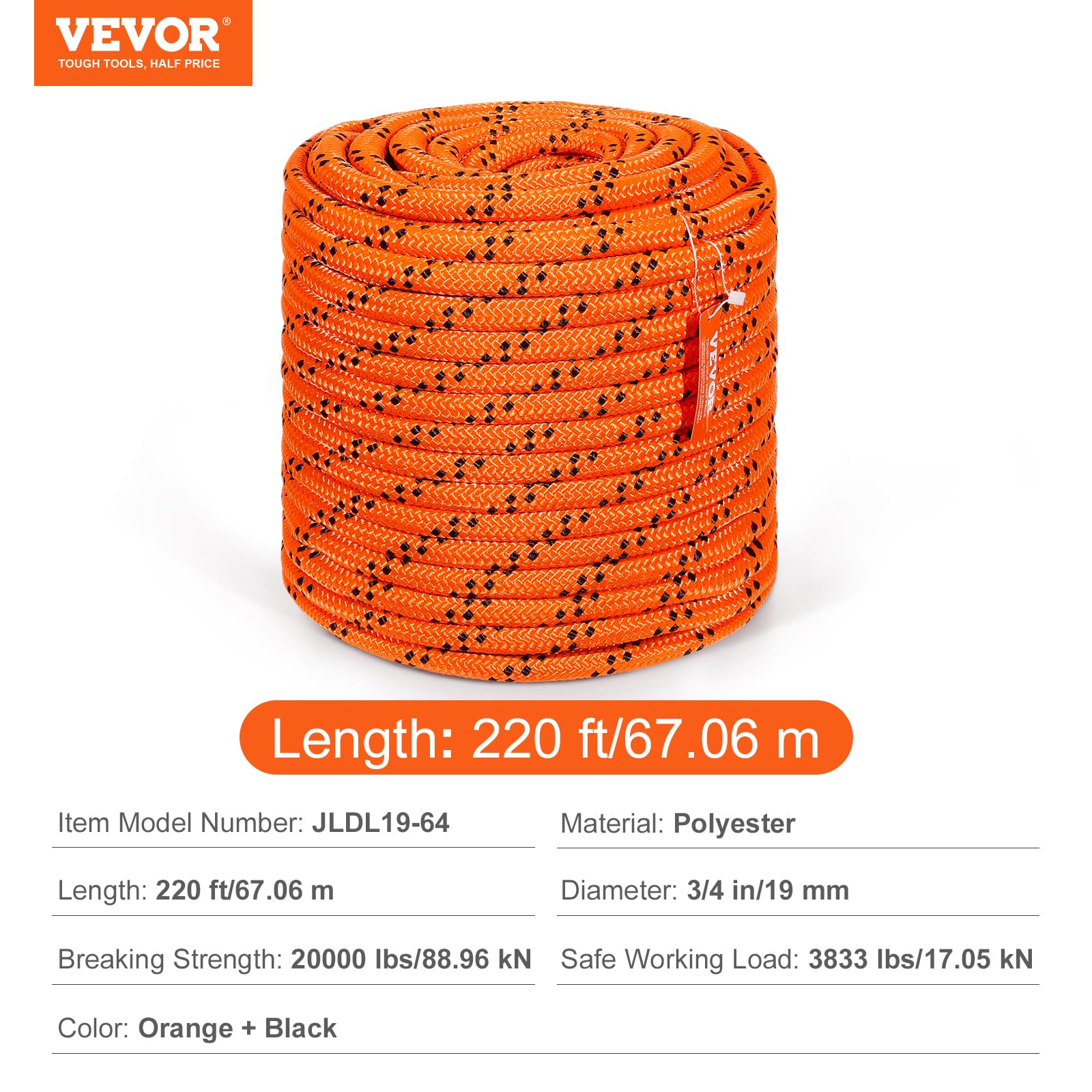 Rope used for climbing and hiking with VEVOR gear