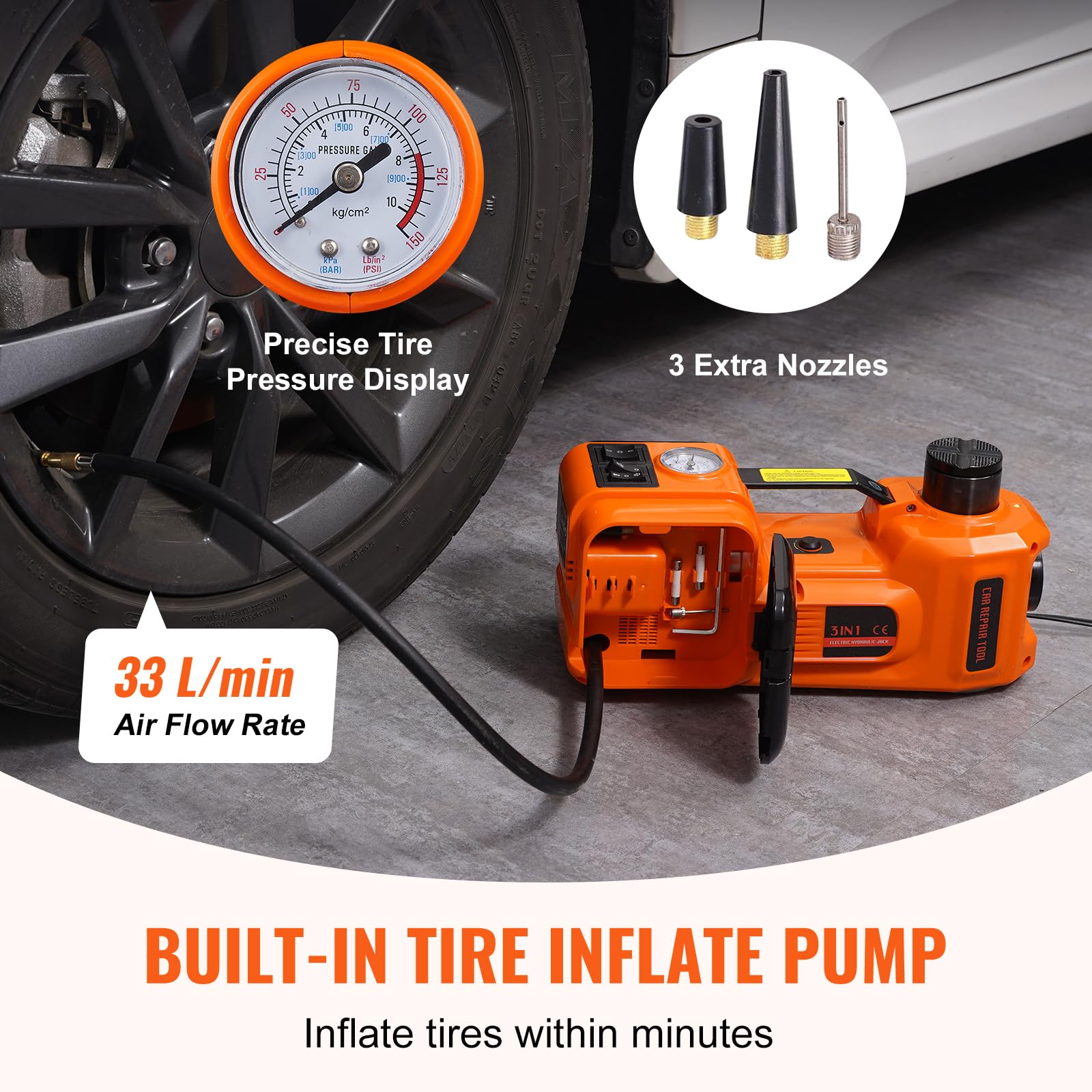 VEVOR tire pressure display aids monitoring while inflating tires