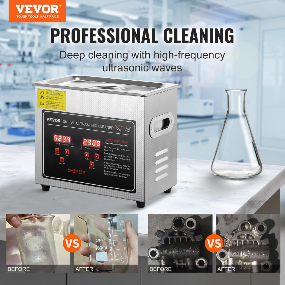 VEVOR Ultrasonic cleaner digital panel for precise timer and temperature control