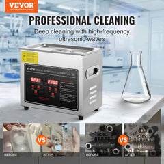 VEVOR Ultrasonic cleaner digital panel for precise timer and temperature control