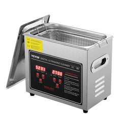 VEVOR Ultrasonic cleaner front view showing compact 3L unit for small parts