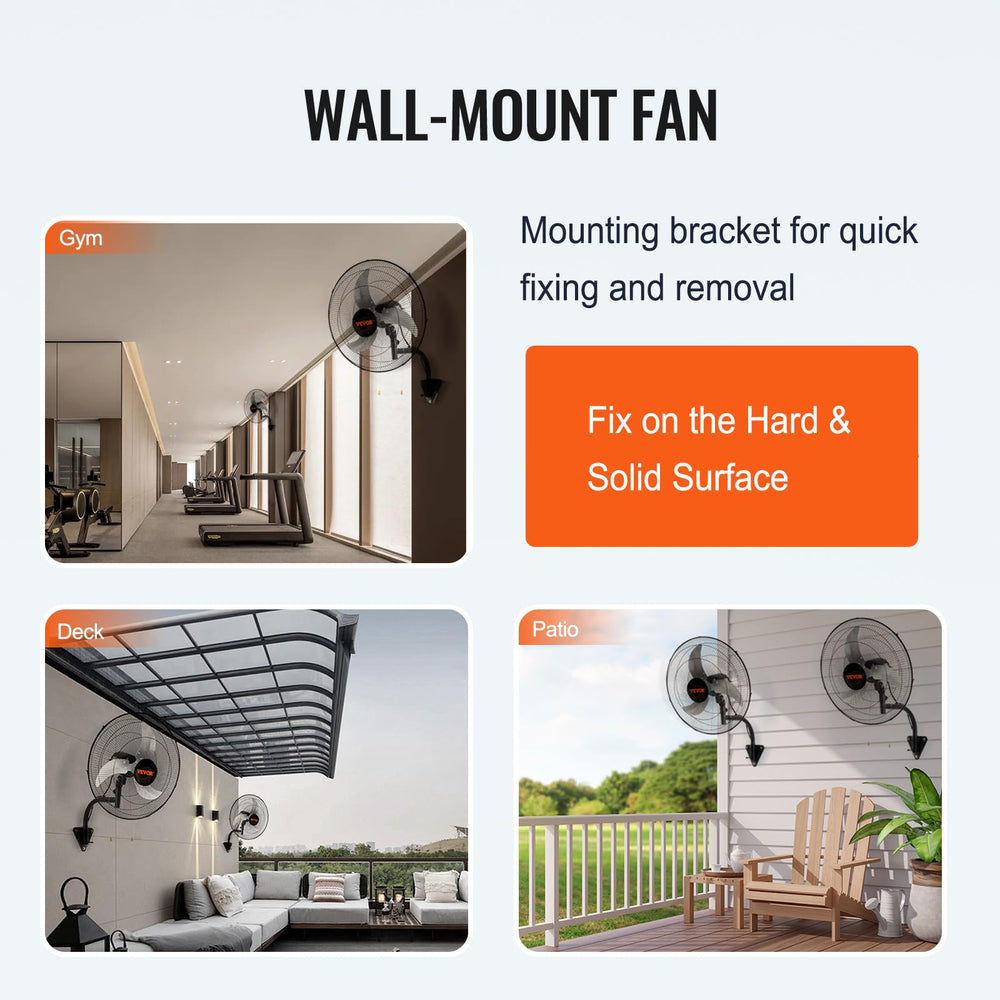 VEVOR wall mount fan includes a 6 ft power cord