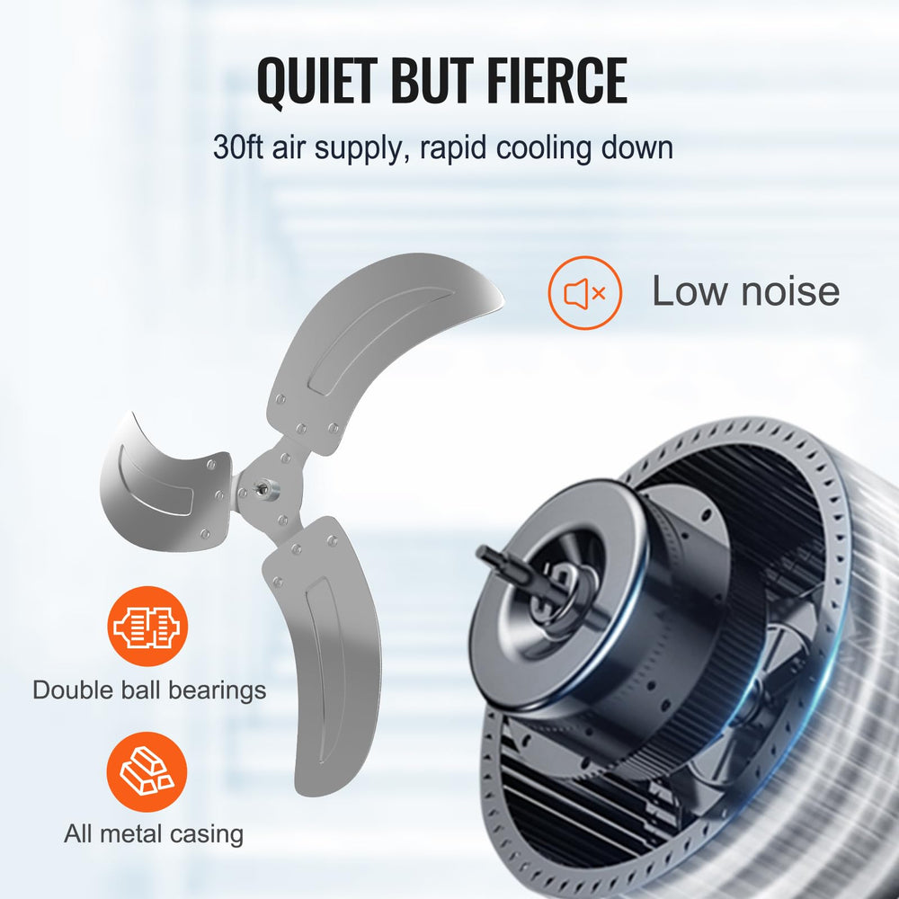 VEVOR wall mount fan tilts and oscillates for targeted airflow