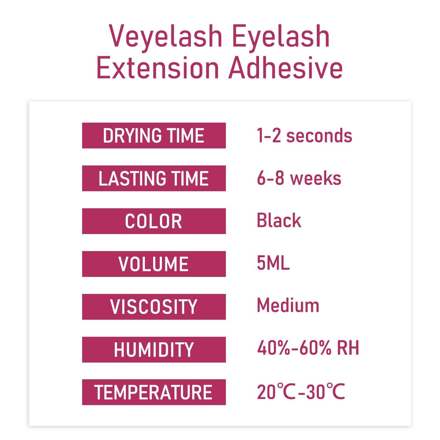 VEYES INC black lash glue provides a clean, glossy bond.