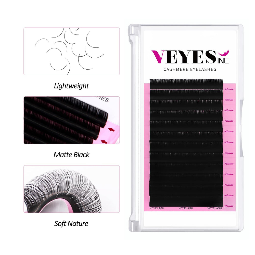 VEYES INC cashmere lashes bundle view highlighting flexible curl and natural look.