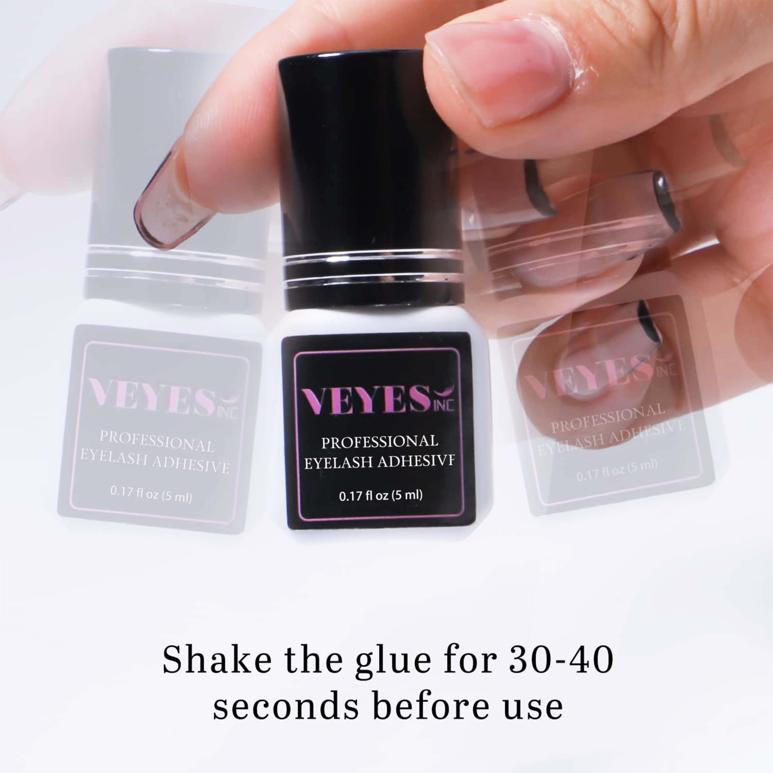 VEYES INC glue fast-drying visual shows micro-second set for smooth lash placement.