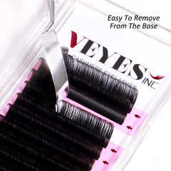 VEYES INC lash extensions designed for durable curvature and easy maintenance.