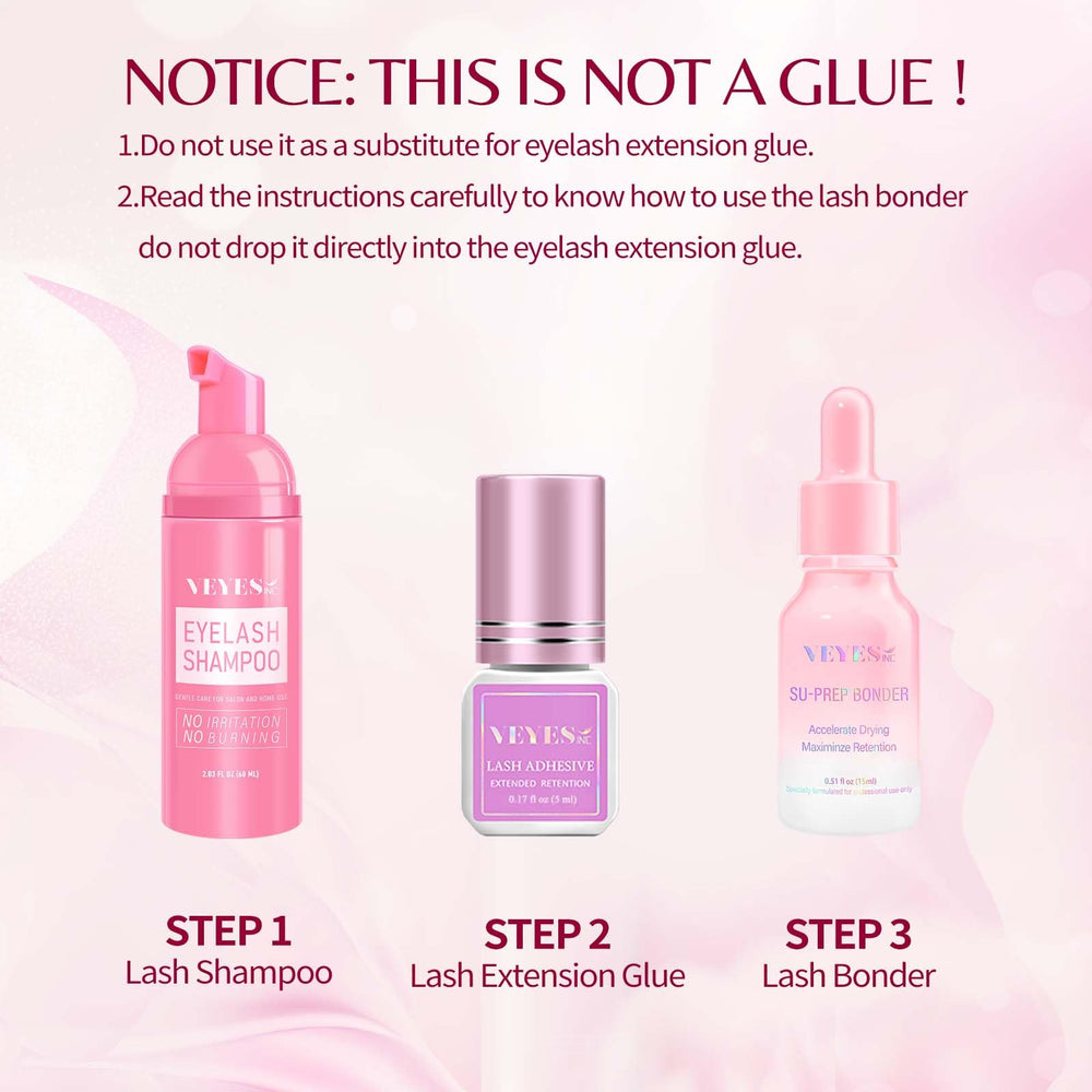 VEYES INC Super Lash Bonder in a salon scene emphasizes professional use and comfort.