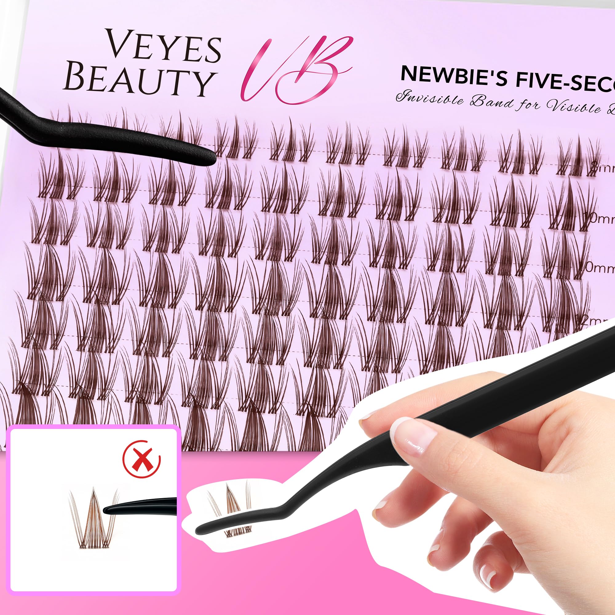 VEYESBEAUTY 8-18mm mixed-length lashes offer customizable drama