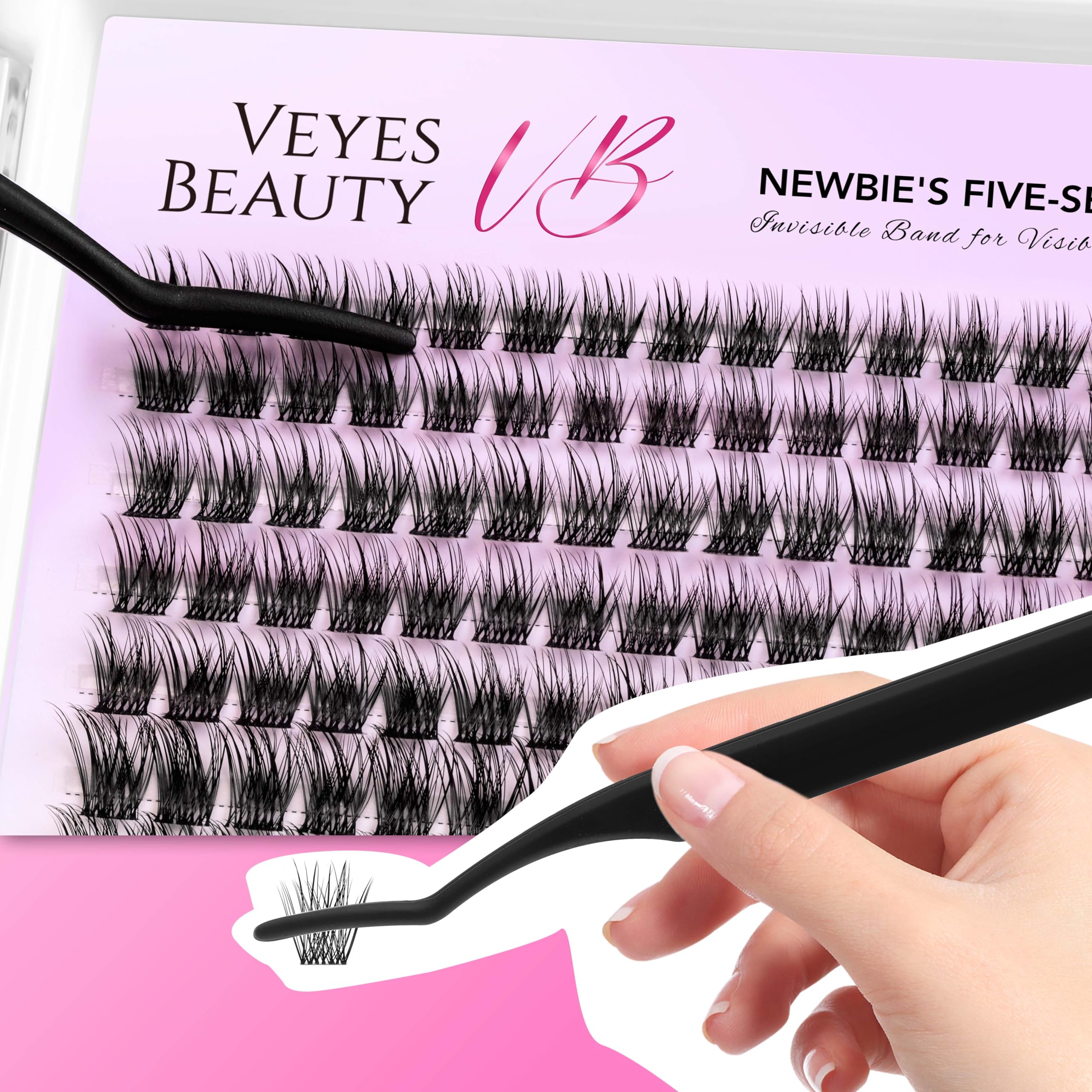 VEYESBEAUTY beginner-friendly tips for applying lash clusters with bond and tweezers.
