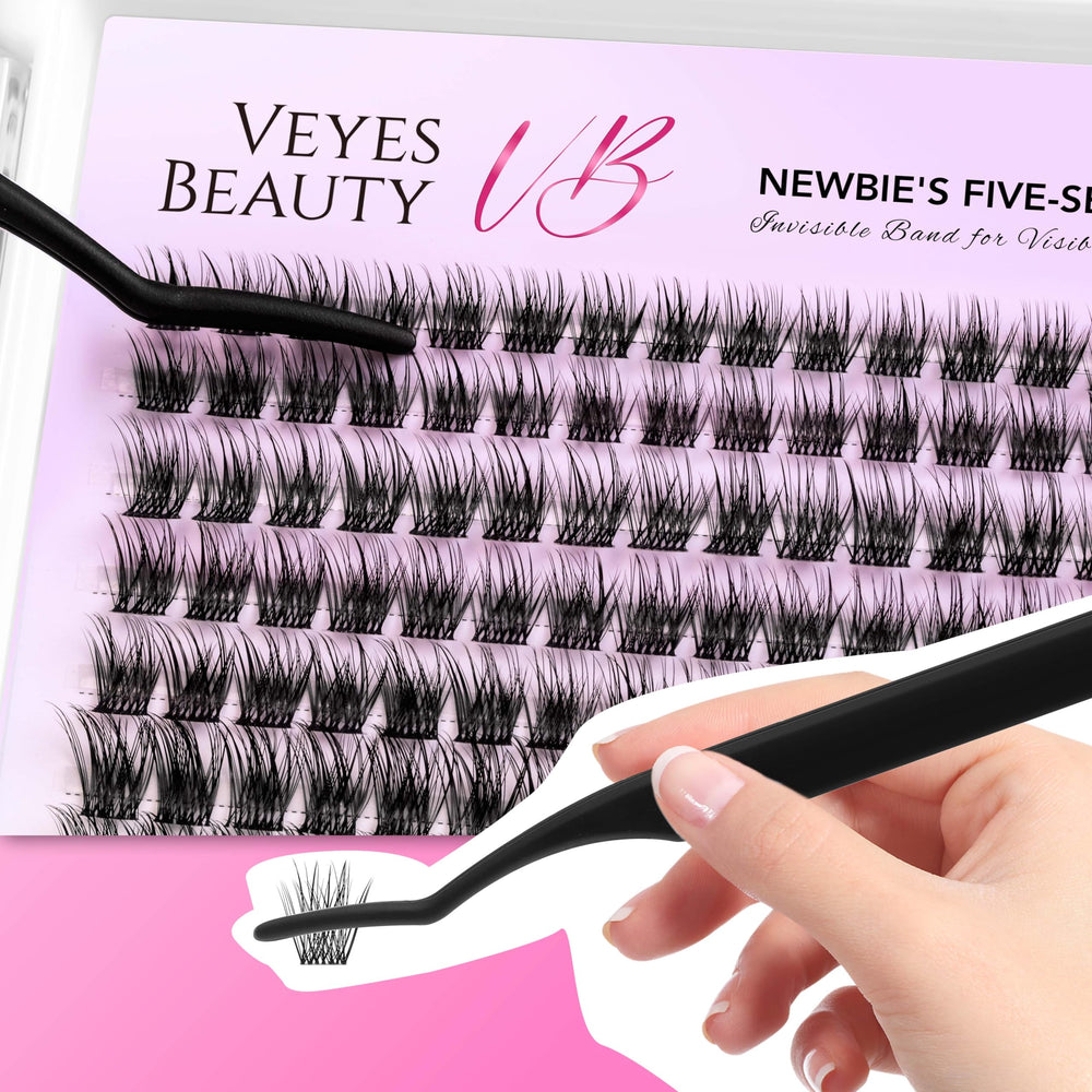 VEYESBEAUTY beginner-friendly tips for applying lash clusters with bond and tweezers.