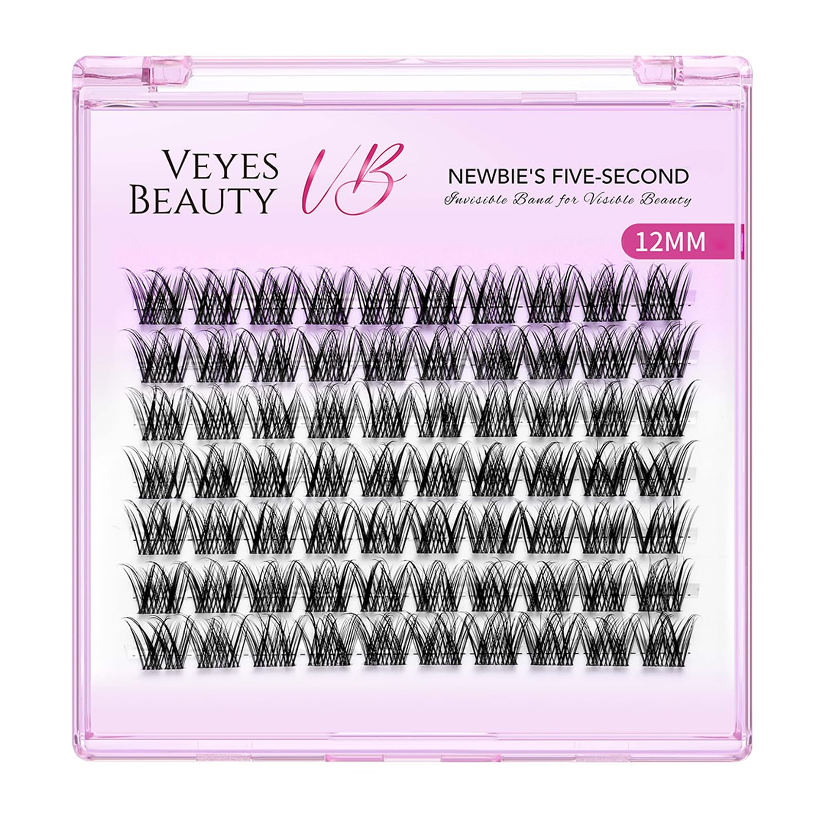 VEYESBEAUTY five-second lashes application closeup, ideal for quick newbie lash setups.