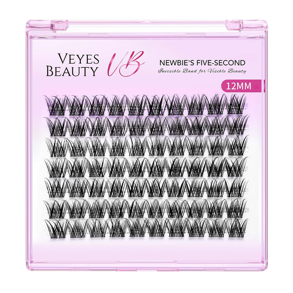VEYESBEAUTY five-second lashes application closeup, ideal for quick newbie lash setups.
