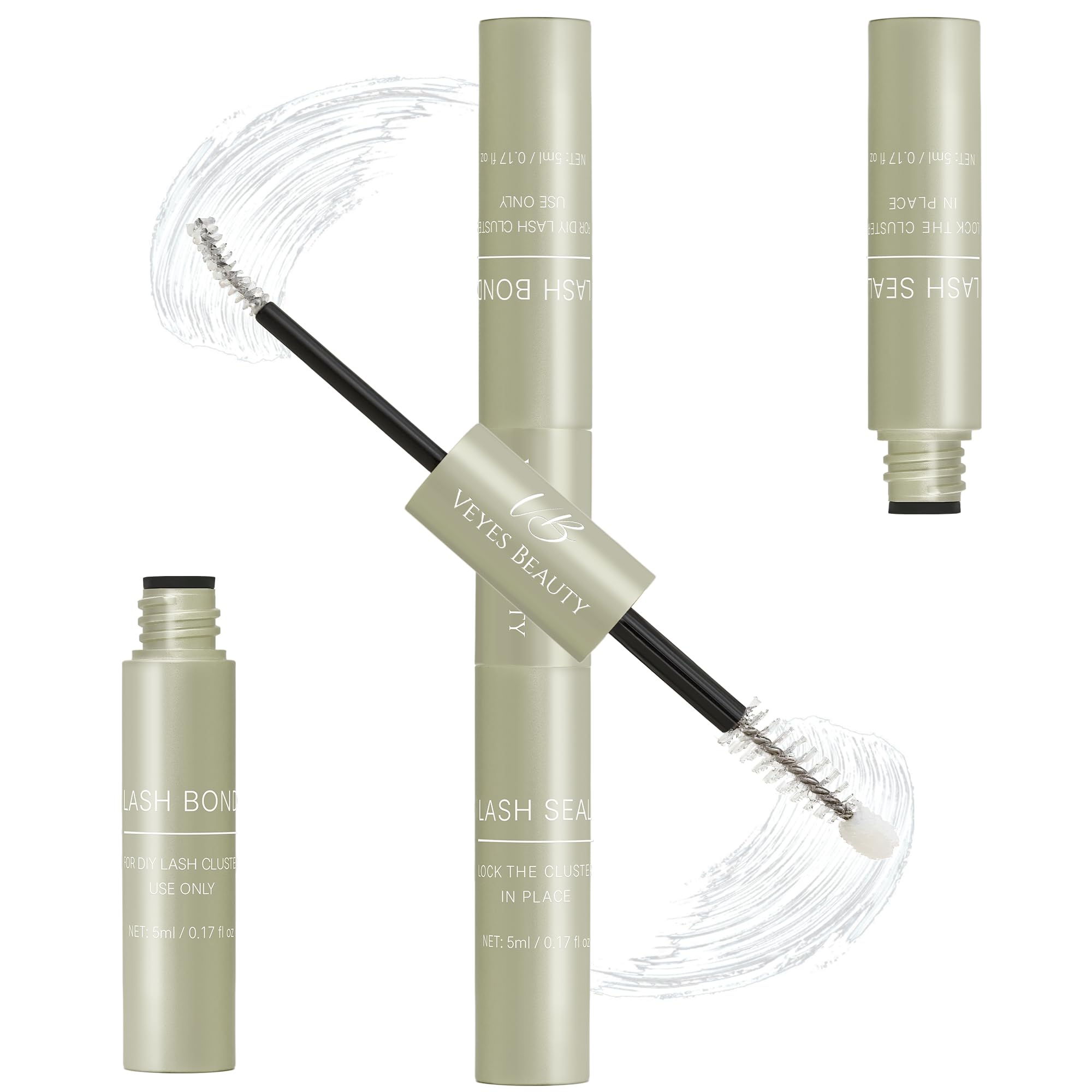 VEYESBEAUTY 2-in-1 bond and seal bottles for at-home lash extensions