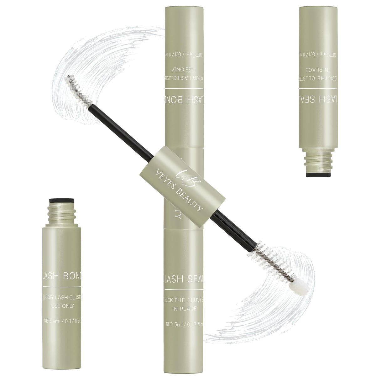 VEYESBEAUTY 2-in-1 bond and seal bottles for at-home lash extensions