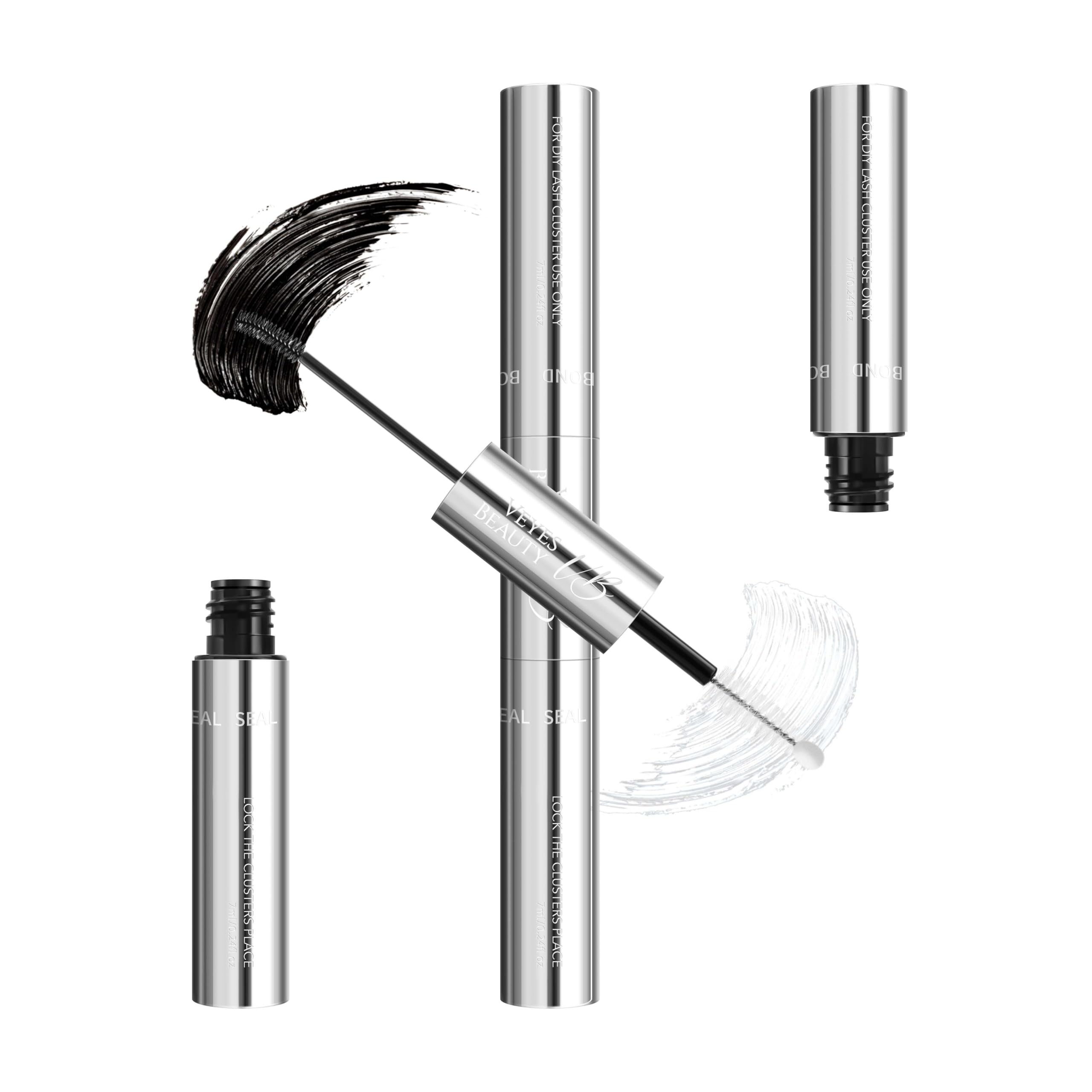 VEYESBEAUTY Lash Bond and Seal with spiral brush ensures even glue application.