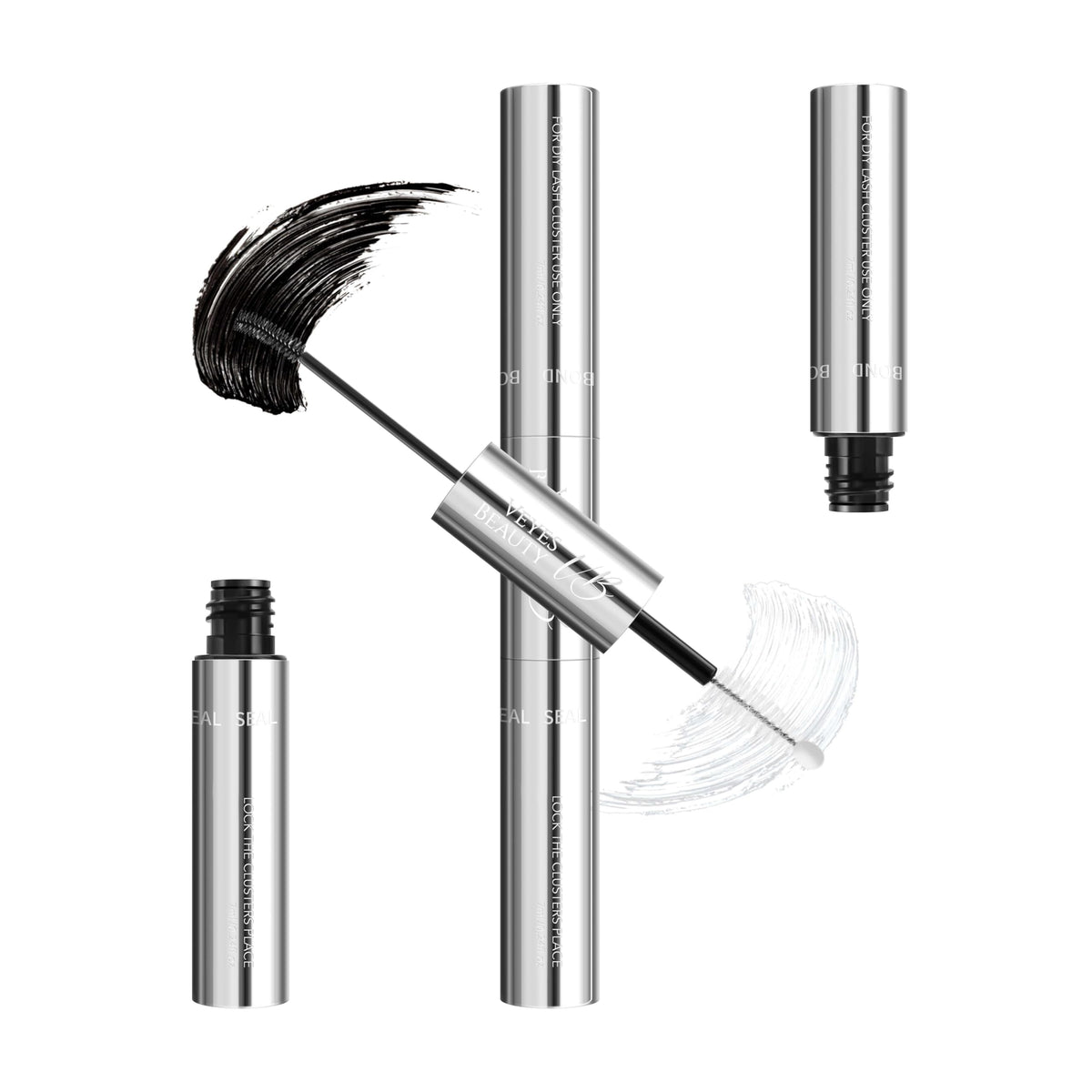 VEYESBEAUTY Lash Bond and Seal with spiral brush ensures even glue application.