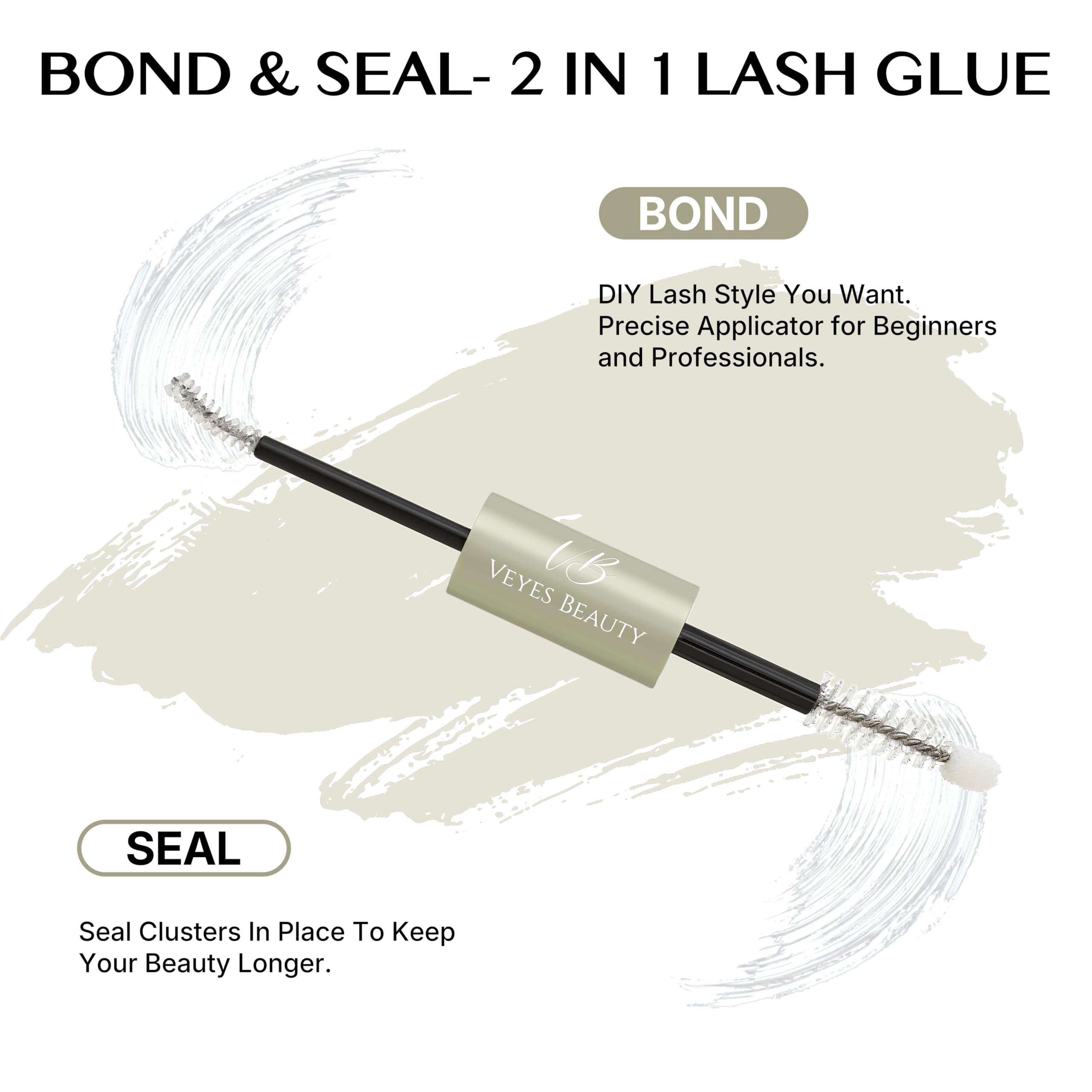 VEYESBEAUTY spiral brush enables precise lash bonding application
