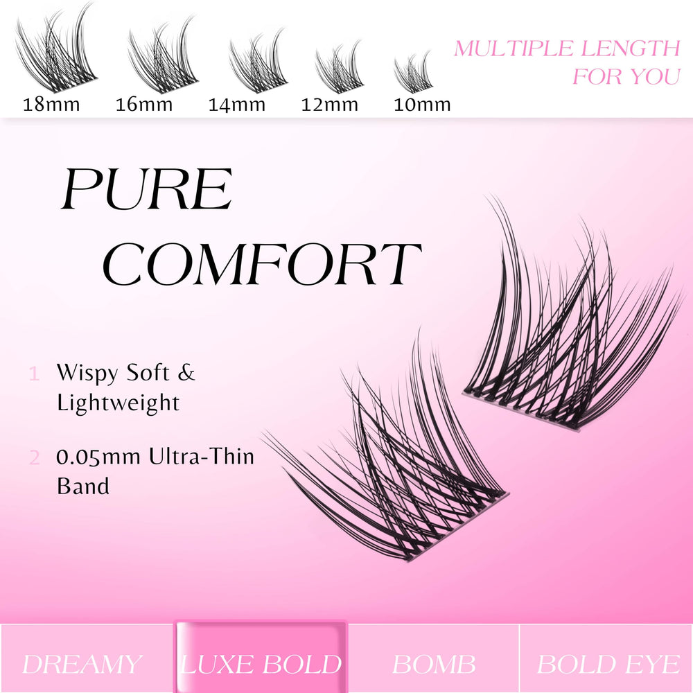 VEYESBEAUTY Lash Clusters application steps for easy, self-applied lash looks.