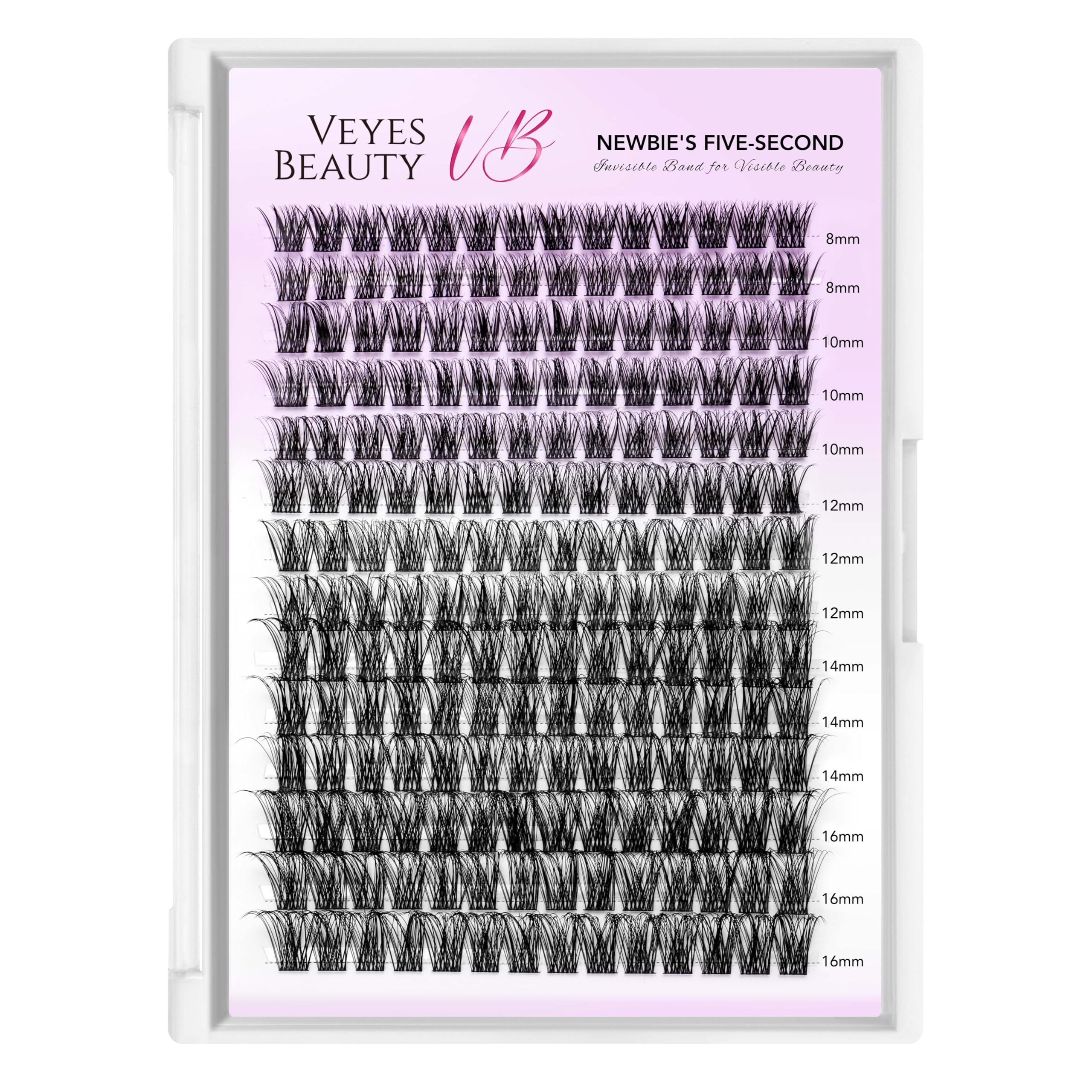 VEYESBEAUTY lash clusters with thin soft bands for comfortable daily wear.