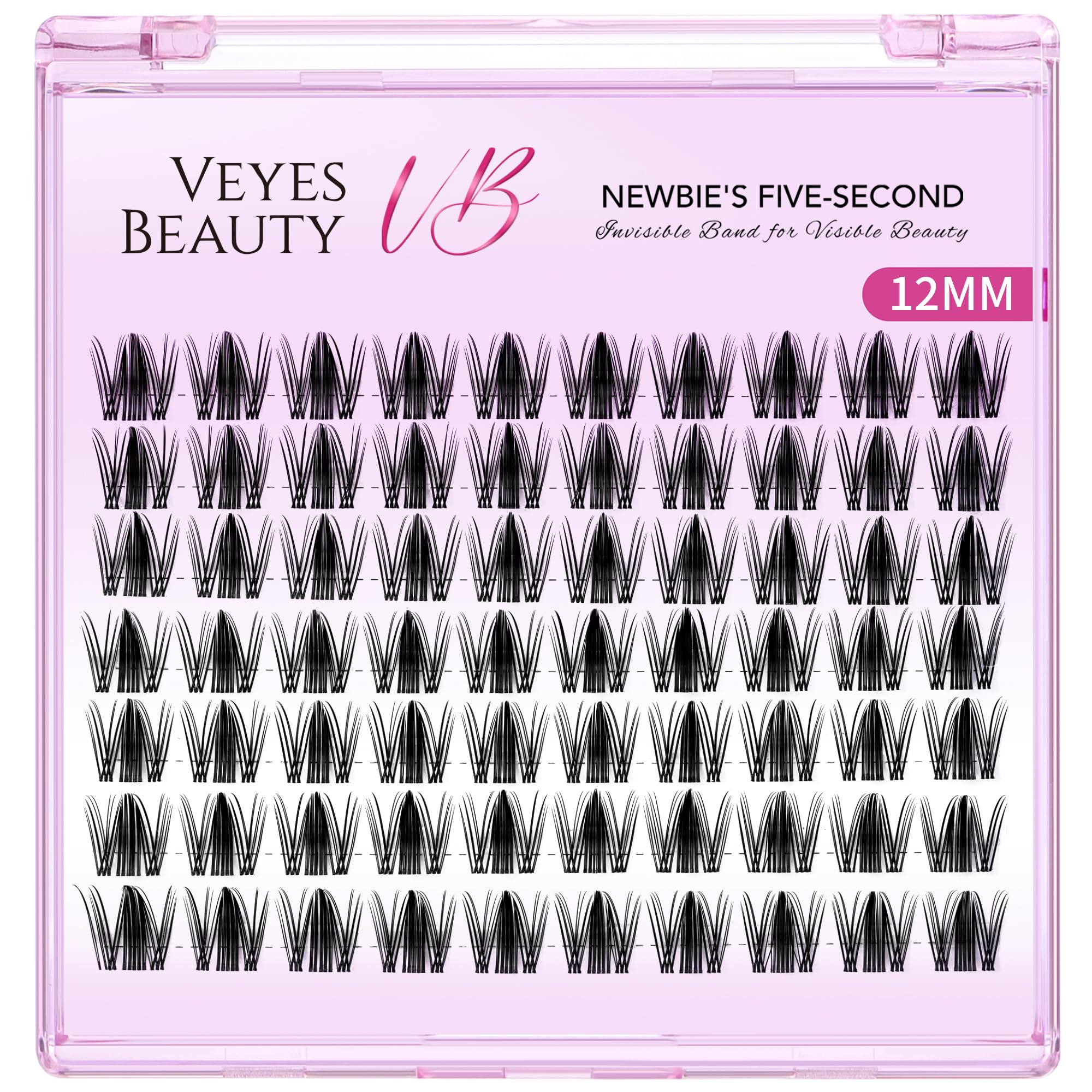 VEYESBEAUTY Lash Clusters with invisible band for comfortable wear.