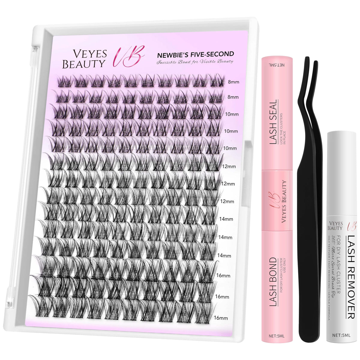 VEYESBEAUTY Lash Clusters Kit packaging for easy access and storage.