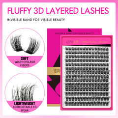 VEYESBEAUTY Lash Clusters thin invisible band for comfortable wear