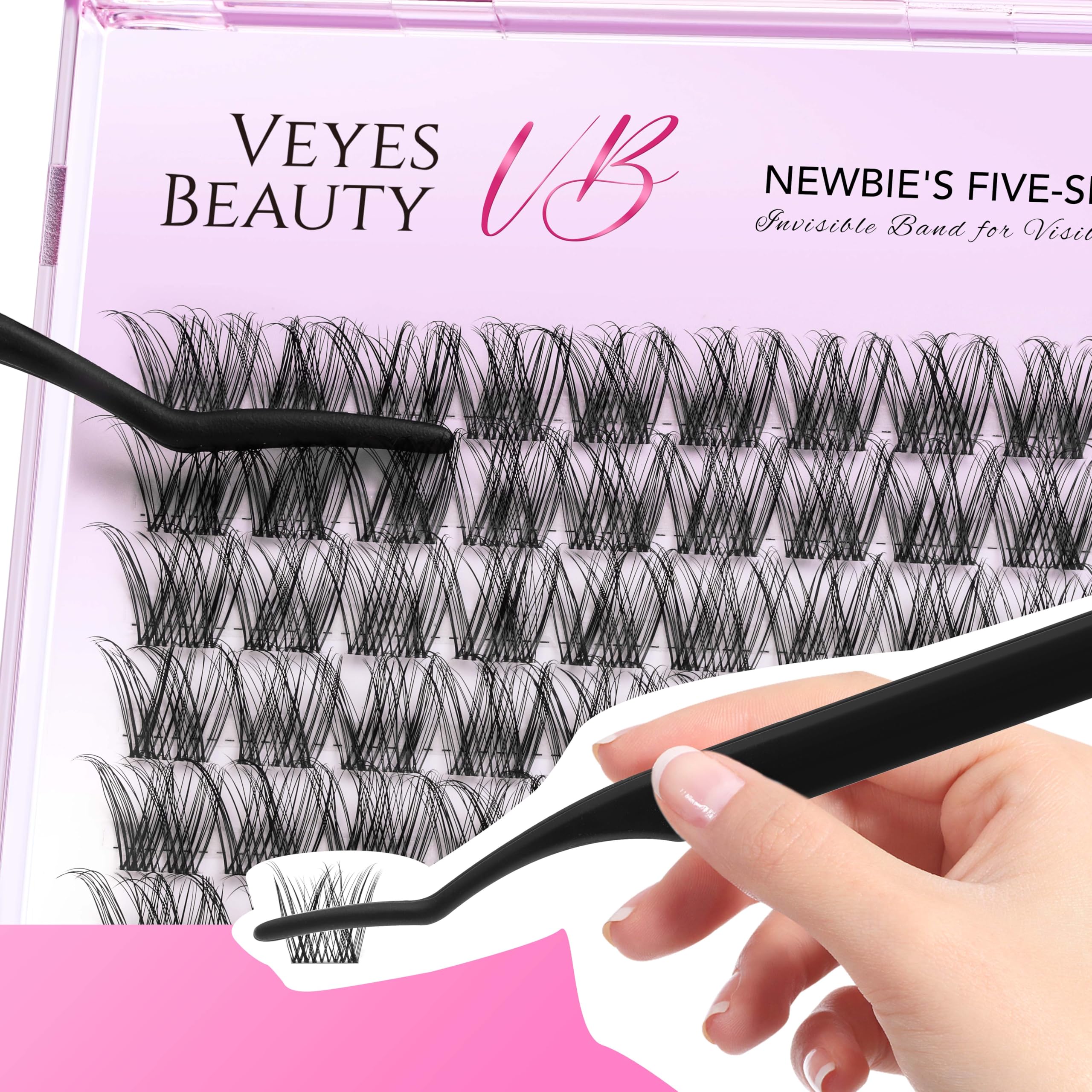 VEYESBEAUTY Lash Clusters waterproof sealer boosts wear time and humidity resistance.