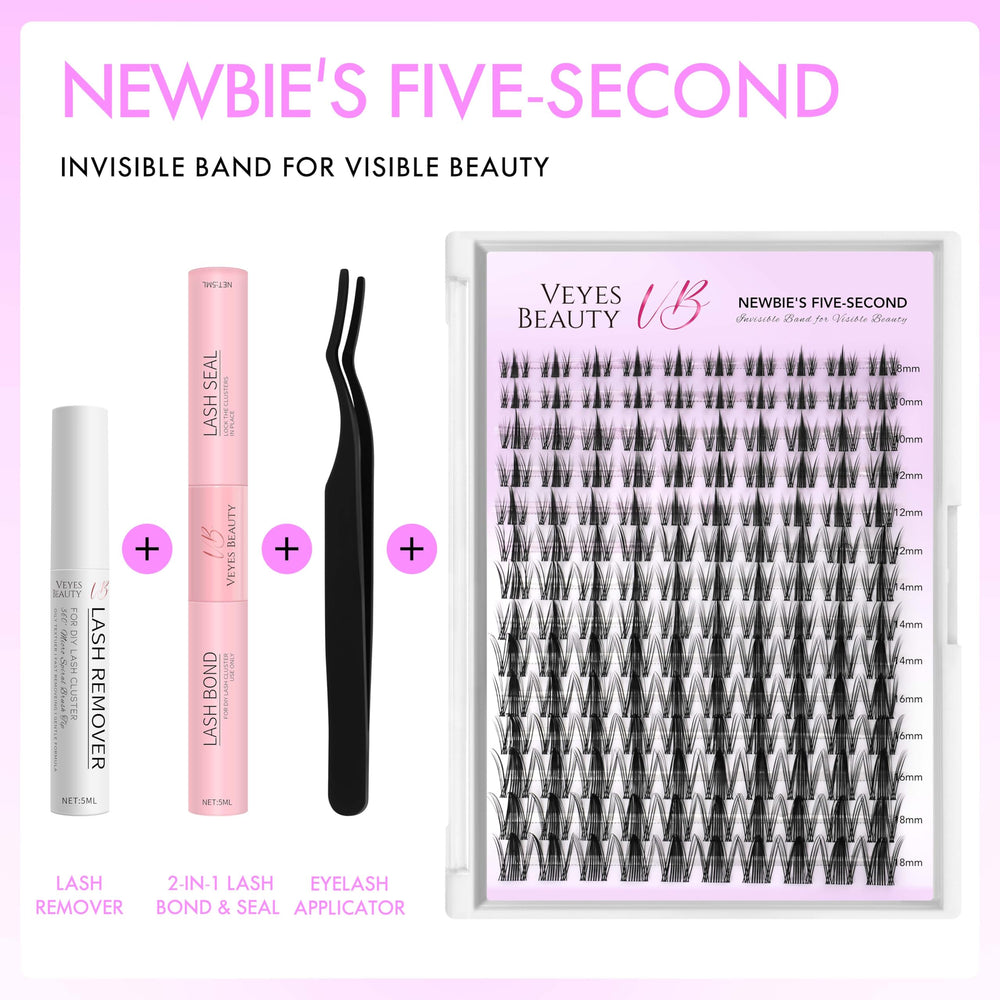 VEYESBEAUTY Manga Lash Clusters Closeup reveals wispy fibers for a natural, fluffy look.