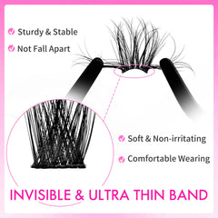 VEYESBEAUTY Thin soft band wispy lashes provide comfortable wear all day.
