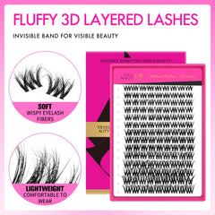 VEYESBEAUTY wide-band lashes designed for quick, secure extensions.