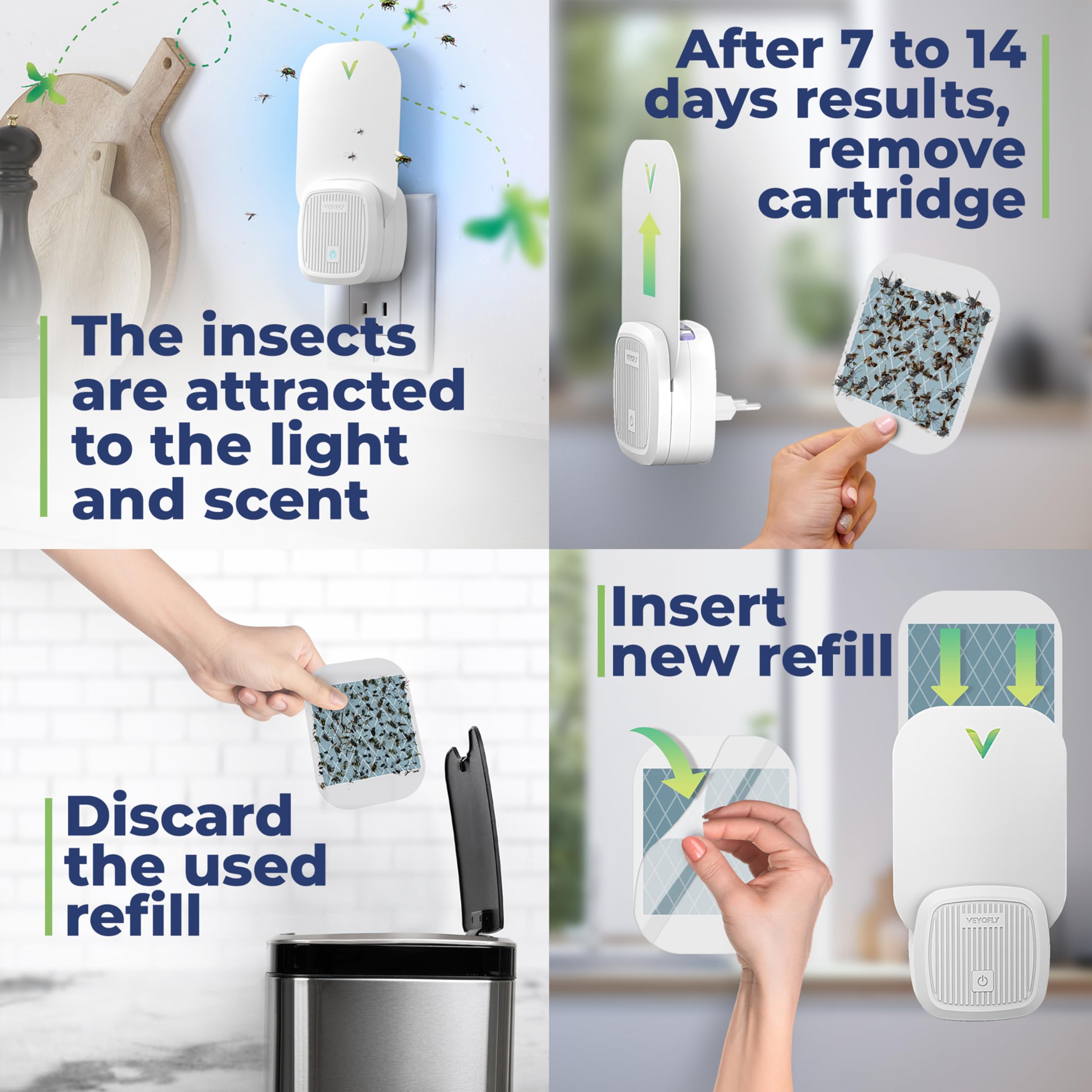 VEYOFLY adhesive card trap captures insects securely out of sight