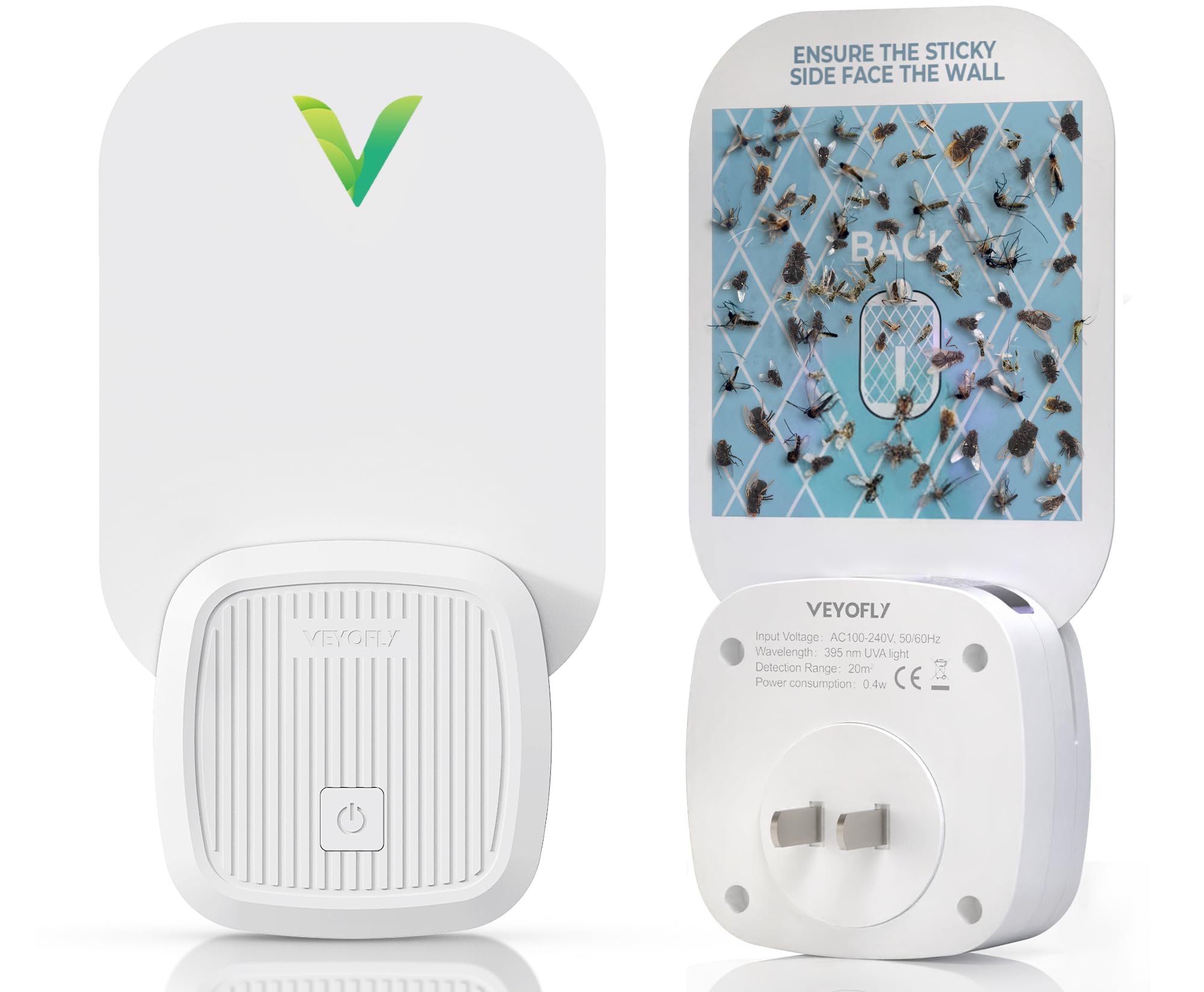 VEYOFLY indoor fly catcher device attracts fruit flies with blue‑violet light