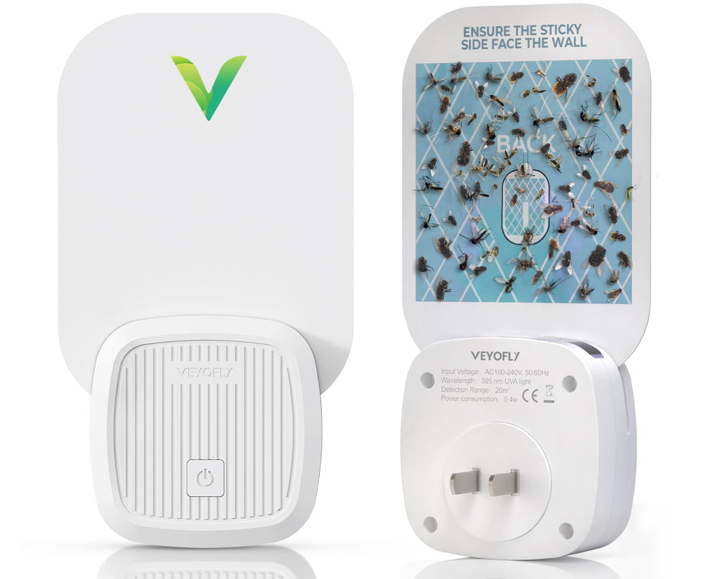 VEYOFLY indoor fly catcher device attracts fruit flies with blue‑violet light