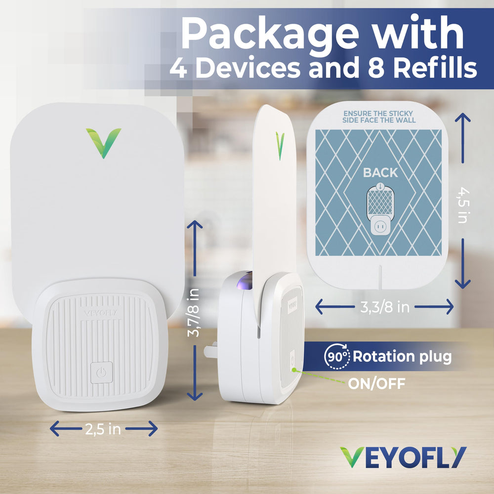 VEYOFLY includes replaceable adhesive cards for ongoing trapping.