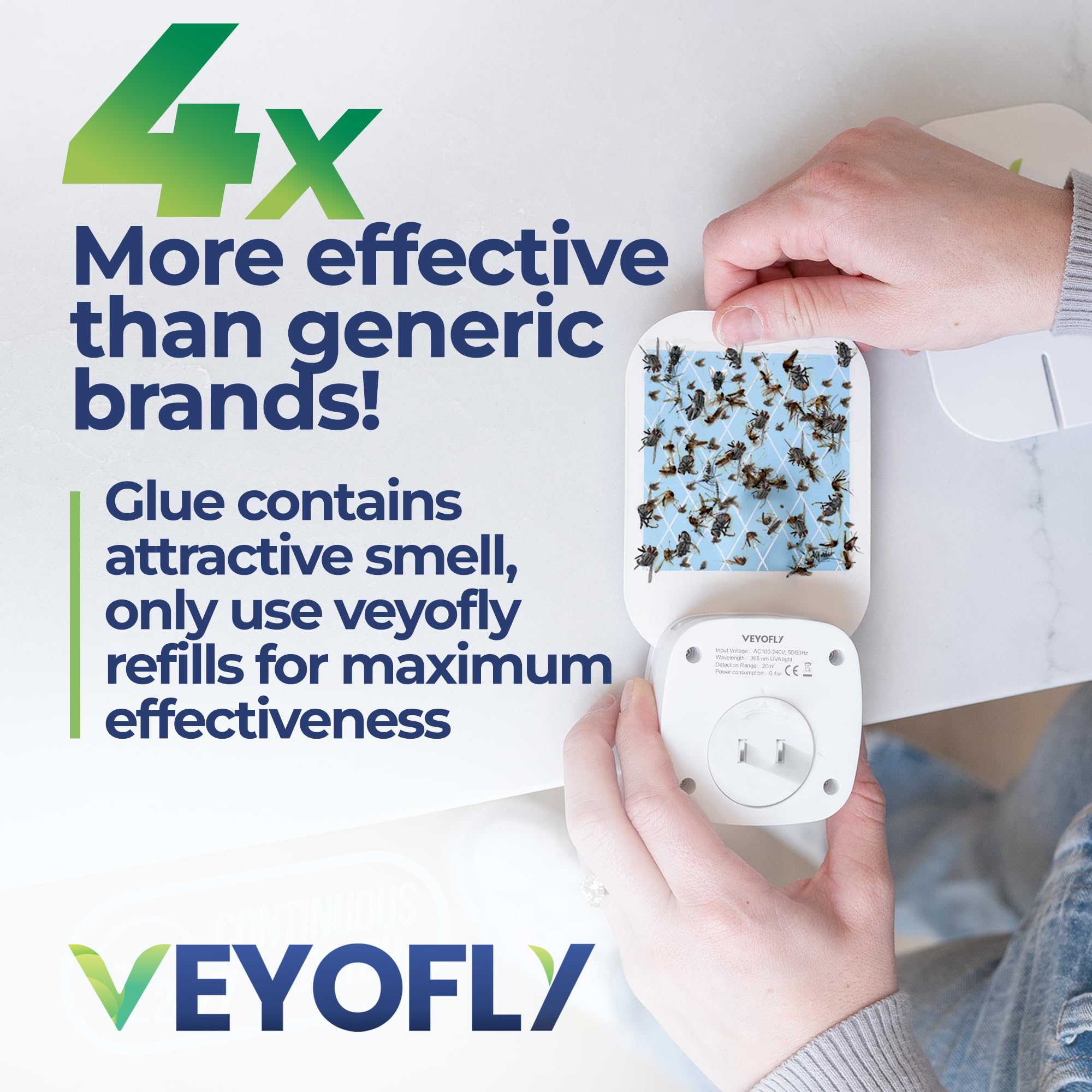 VEYOFLY light is directed toward the wall or ground to reduce glare.