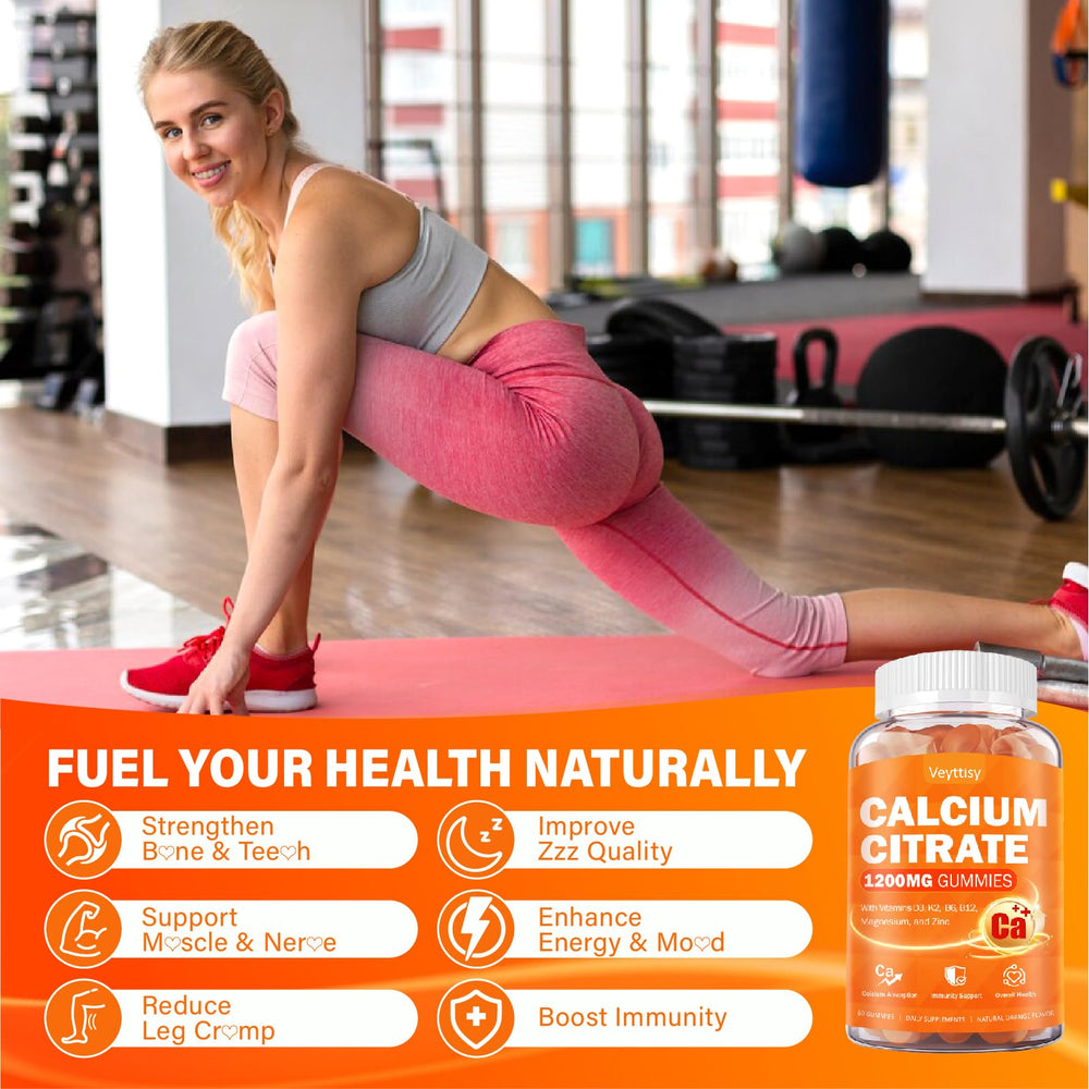 Veyttisy Calcium 1200 mg bottle on shelf with vegan-friendly packaging.