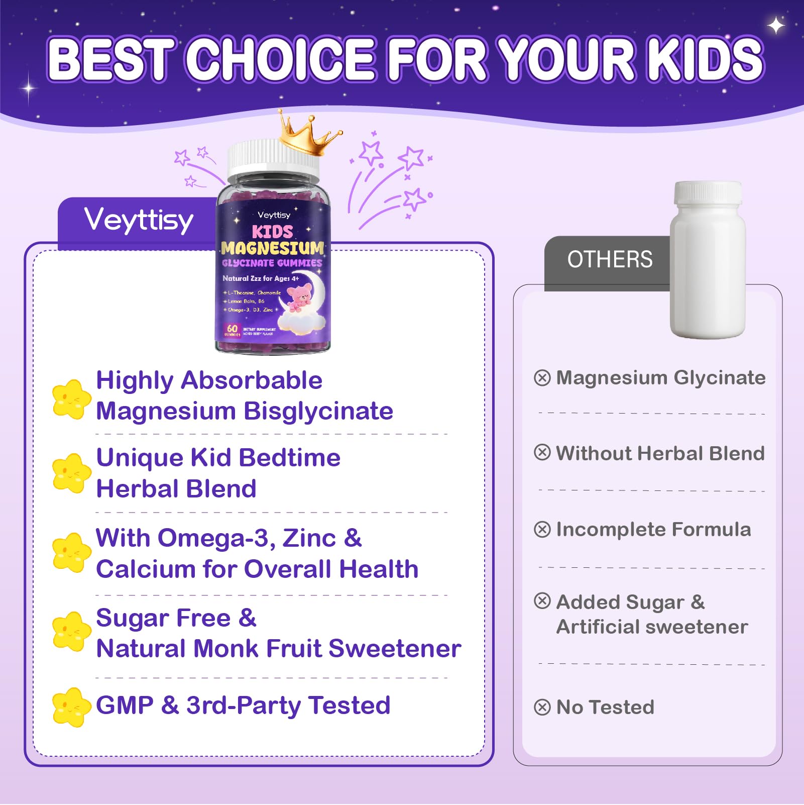 Veyttisy Mixed berry flavor gummies for kids 4+ lunchbox-friendly