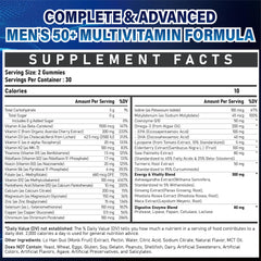 Veyttisy Sugar Free Multivitamin Gummies 50+ packaging close-up highlights vegan ingredients.
