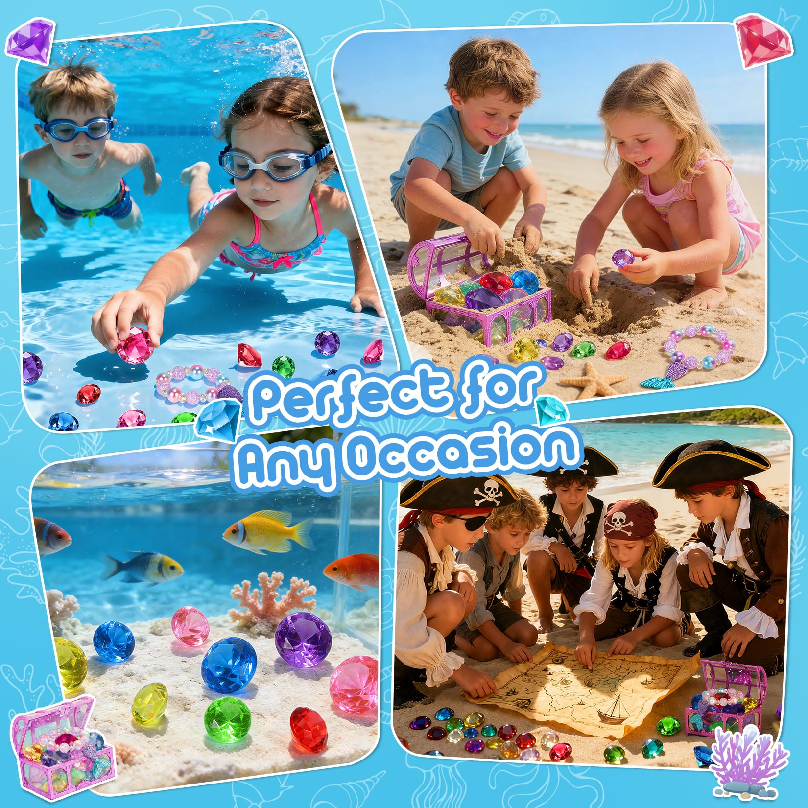 VGOFUN purple pirate treasure chest captures imagination during pool adventures