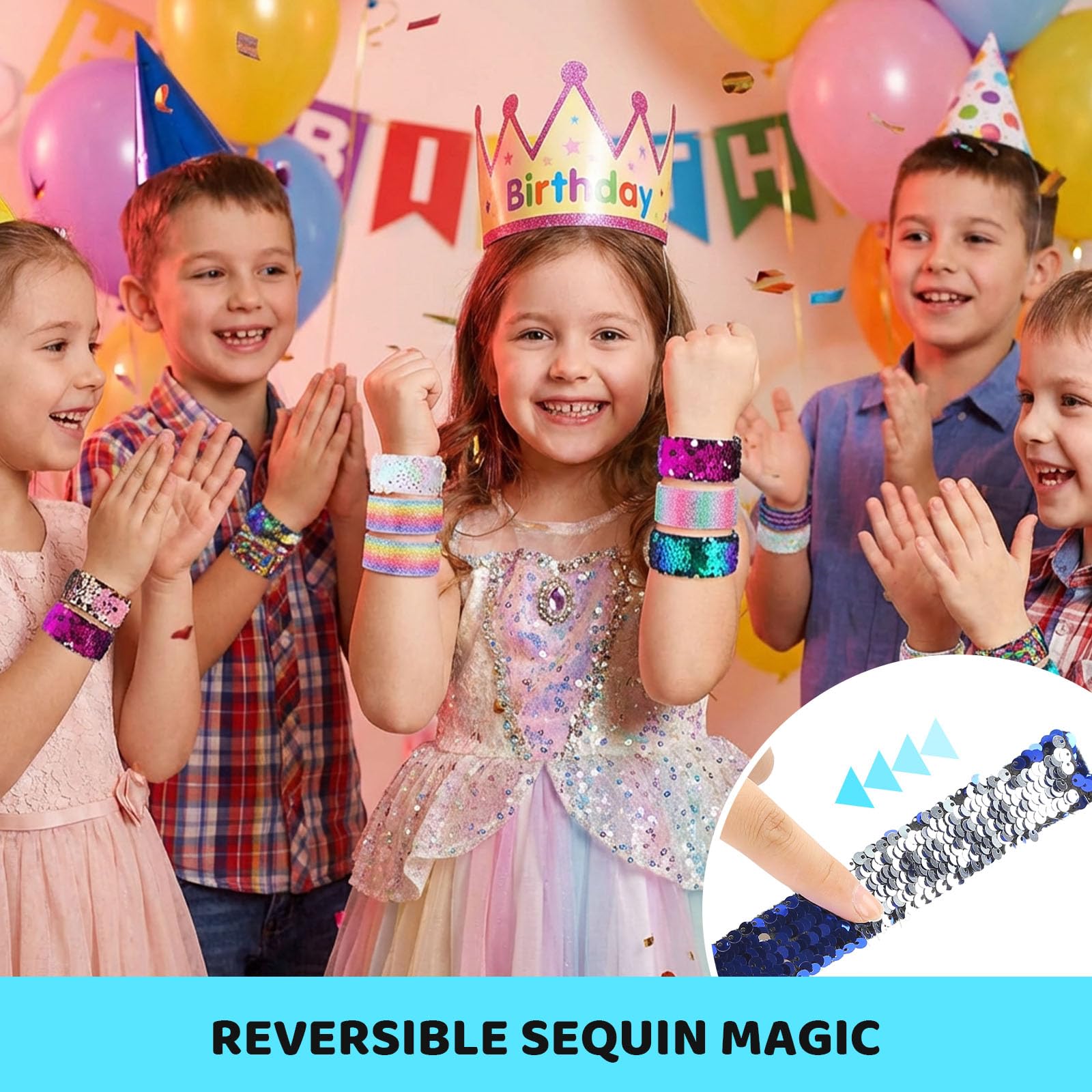 VGOODALL sensory fidget sequin bracelets offer tactile fun and stress-relief during activities