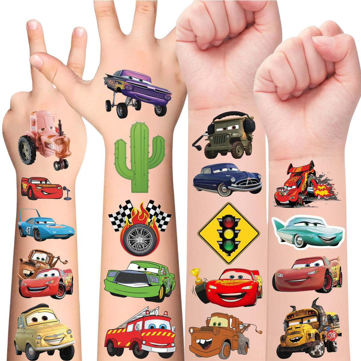 VGRANHMAZ racing car tattoo design 01 for kids' play and parties.